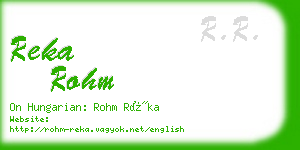 reka rohm business card